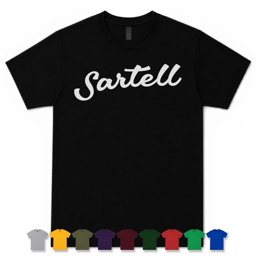 Sartell retro script shirt - script, t-shirt